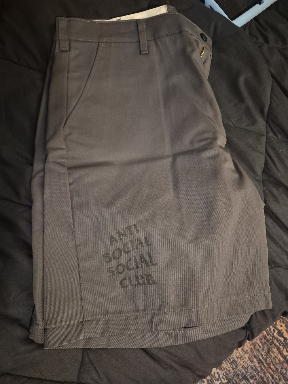 Anti Social Social Club charcoal gray logo shorts